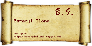Baranyi Ilona névjegykártya